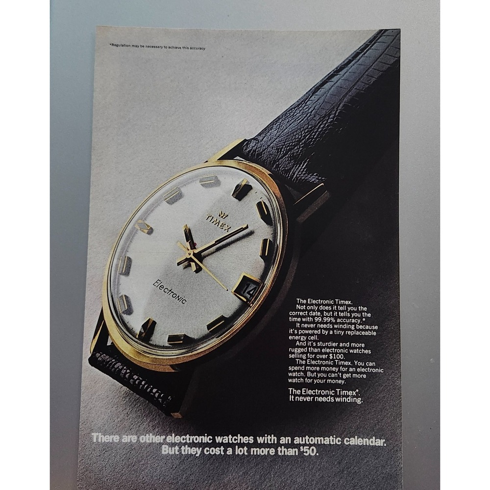 Vintage Timex Electronic Watch Print Ad Advertisement 1969 10x7